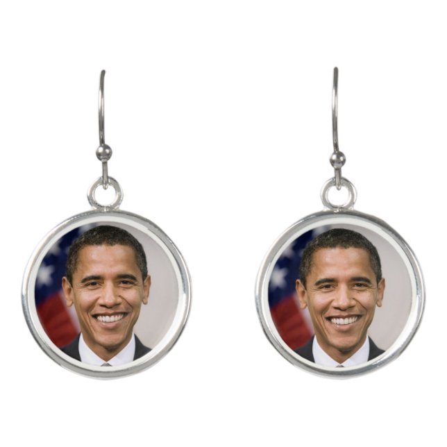 American President Elect Barack Obama  Earrings (Front)