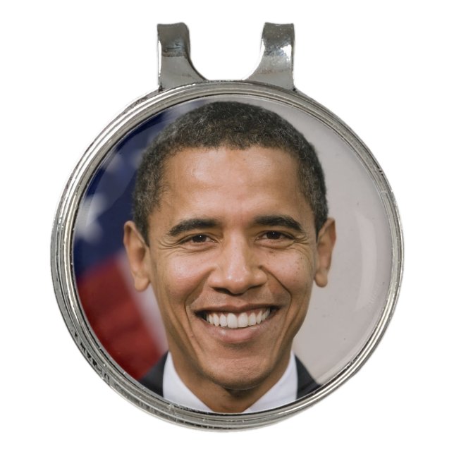 American President Elect Barack Obama  Golf Hat Clip (Front)