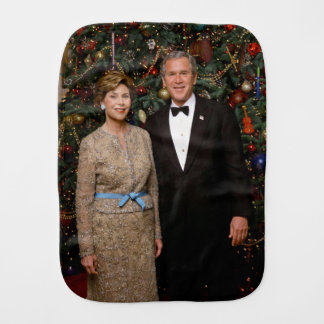 American President George Bush Christmas Card Baby Burp Cloth