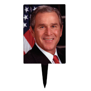 American President George Bush Christmas Card Cake Topper