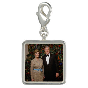 American President George Bush Christmas Card Charm