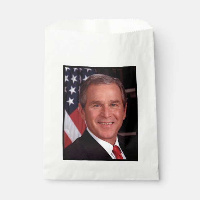 American President George Bush Christmas Card Favor Bag (Front)
