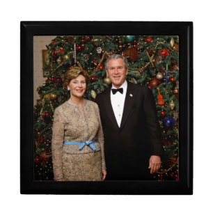 American President George Bush Christmas Card Gift Box