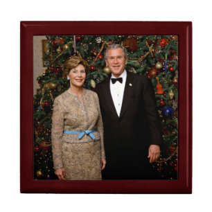 American President George Bush Christmas Card Gift Box