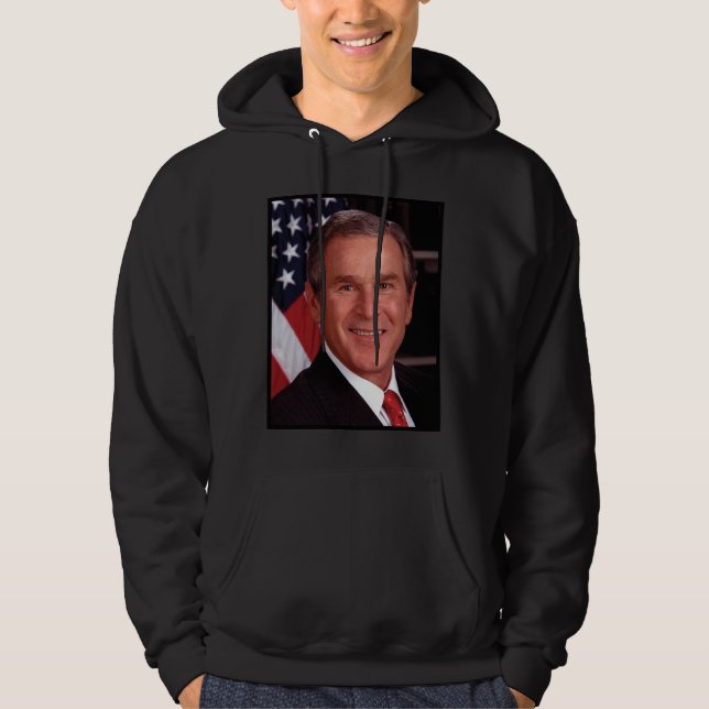 American President George Bush Christmas Card Hoodie (Front)