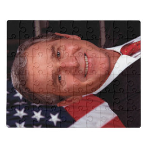 American President George Bush Christmas Card Jigsaw Puzzle