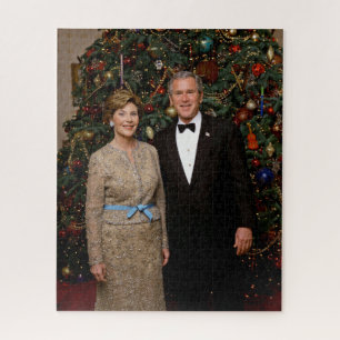 American President George Bush Christmas Card Jigsaw Puzzle