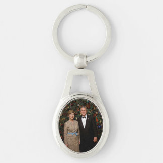 American President George Bush Christmas Card Keychain