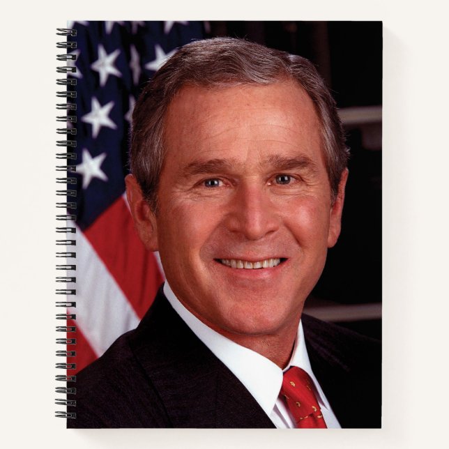 American President George Bush Christmas Card Notebook (Front)