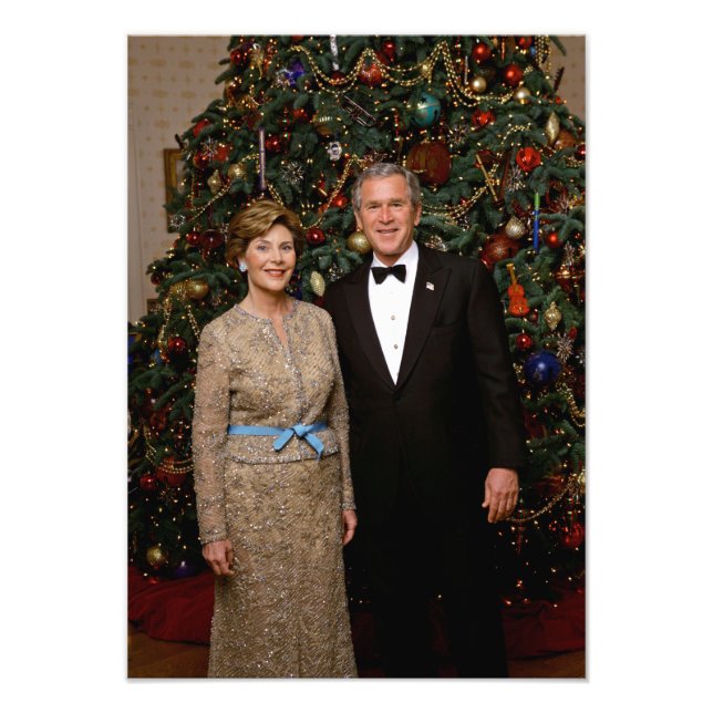 American President George Bush Christmas Card Photo Print (Front)