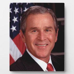 American President George Bush Christmas Card Plaque