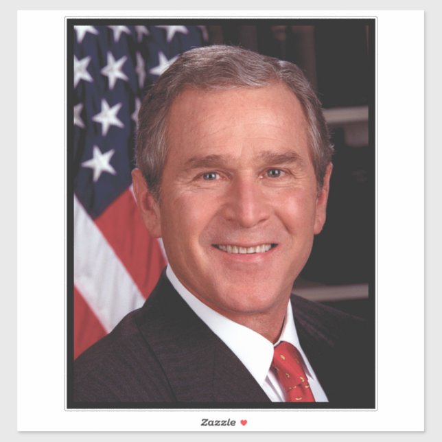 American President George Bush Christmas Card Sticker (Sheet)
