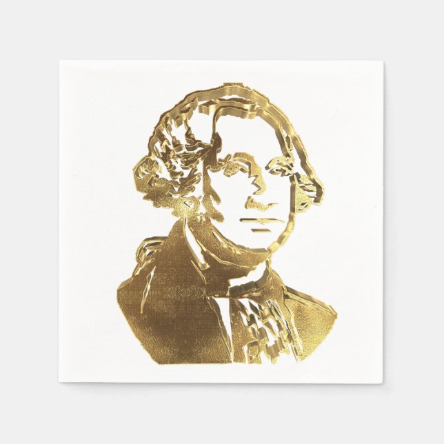 American President George Washington Golden Chic Napkins (Front)