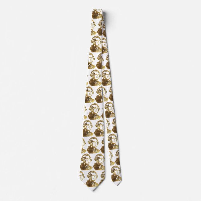 American President George Washington Portrait Gold Neck Tie (Front)