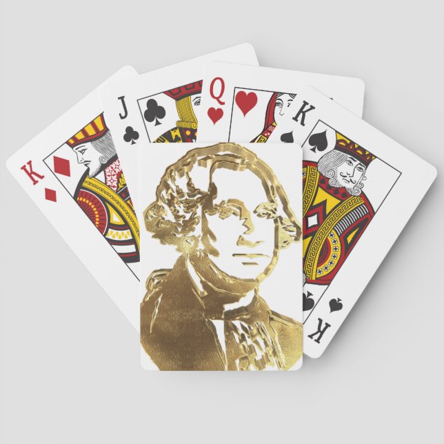 American President George Washington Portrait Gold Poker Cards (Back)