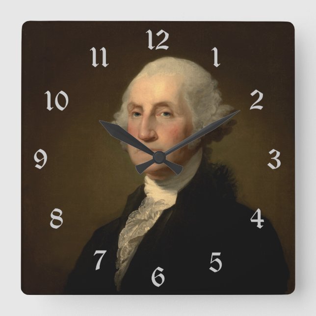 American President George Washington, Stuart Square Wall Clock (Front)