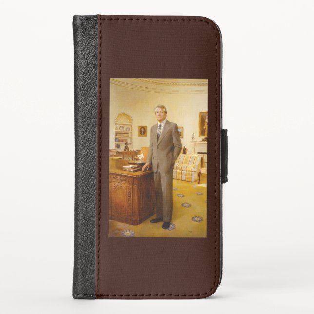 American President James Earl Carter Oval Office iPhone Wallet Case (Front)