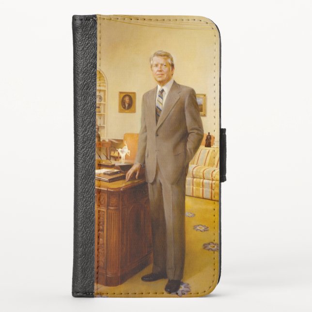 American President James Earl Carter Oval Office iPhone Wallet Case (Front)