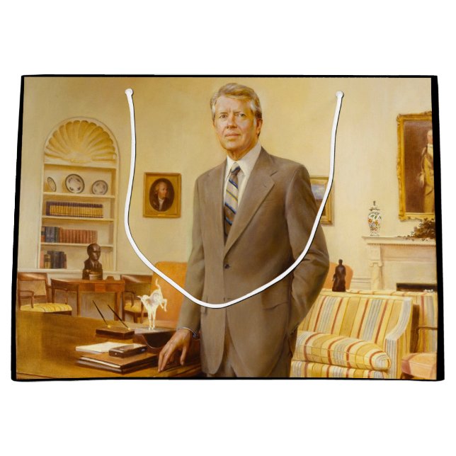 American President James Earl Carter Oval Office Large Gift Bag (Front)
