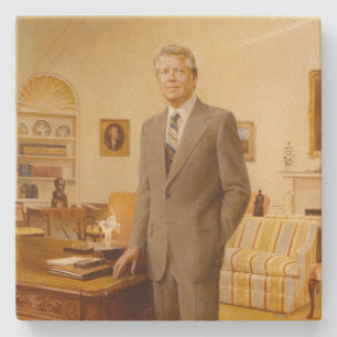 American President James Earl Carter Oval Office Stone Coaster