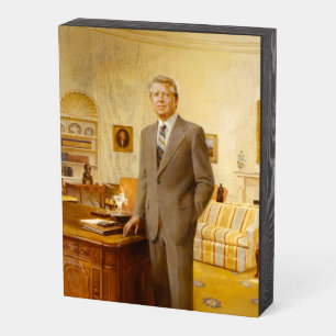 American President James Earl Carter Oval Office Wooden Box Sign