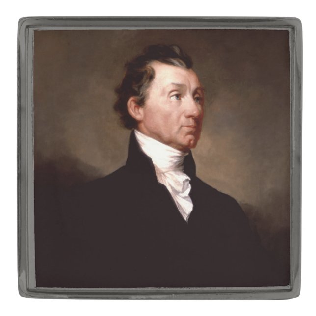 American President James Monroe Portrait Gunmetal Finish Lapel Pin (Front)