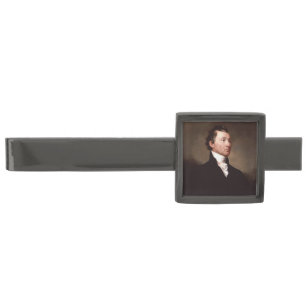 American President James Monroe Portrait Gunmetal Finish Tie Bar
