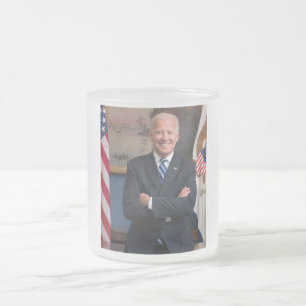American President Joe Biden as Senator Frosted Glass Coffee Mug