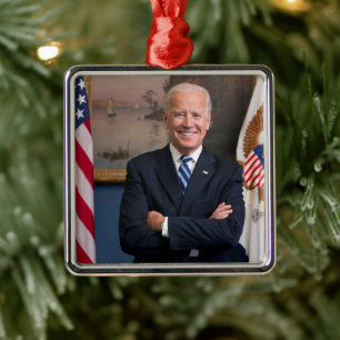 American President Joe Biden as Senator Metal Ornament