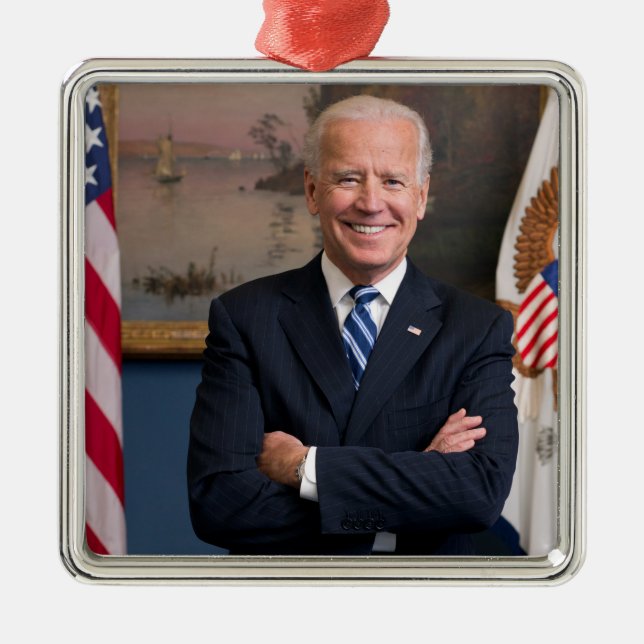 American President Joe Biden as Senator Metal Ornament (Front)