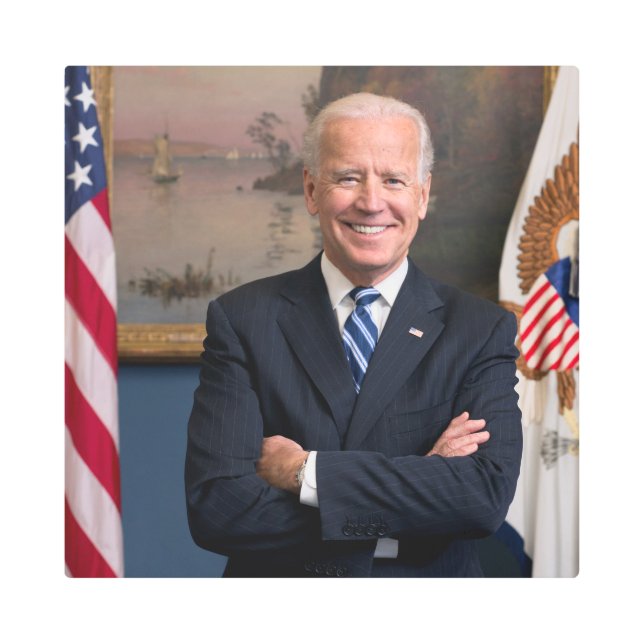 American President Joe Biden as Senator Metal Print (Front)