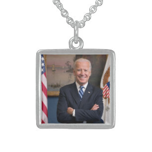 American President Joe Biden as Senator Sterling Silver Necklace