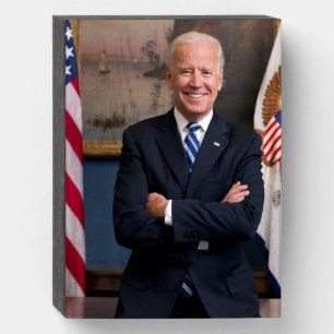 American President Joe Biden as Senator Wooden Box Sign