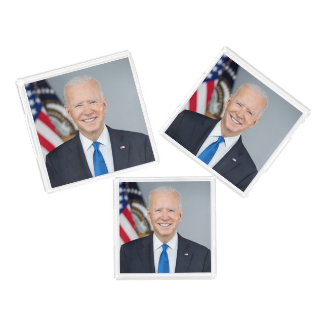 American President Joe Biden White House Photo  Acrylic Tray (Set)