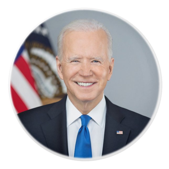 American President Joe Biden White House Photo  Ceramic Knob (Front)