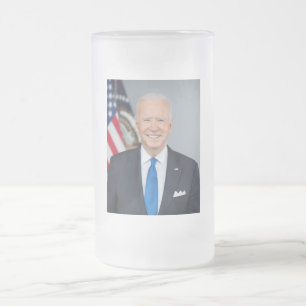 American President Joe Biden White House Photo  Frosted Glass Beer Mug