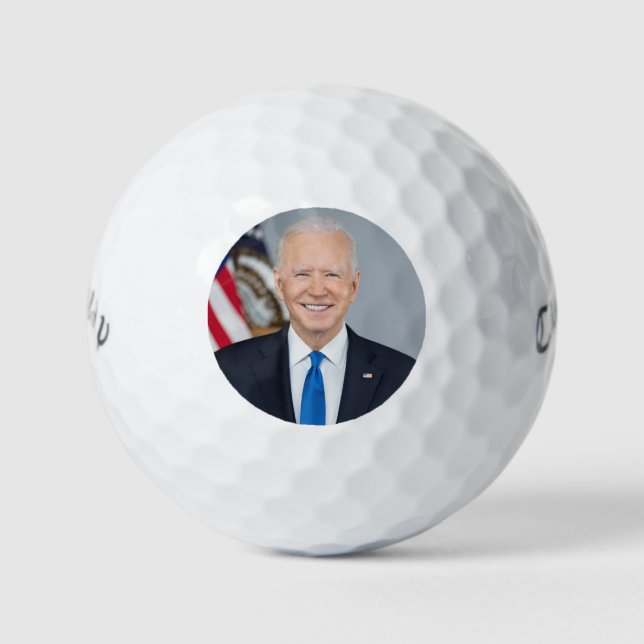 American President Joe Biden White House Photo  Golf Balls (Front)