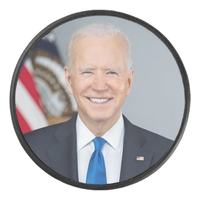 American President Joe Biden White House Photo  Hockey Puck (Front)