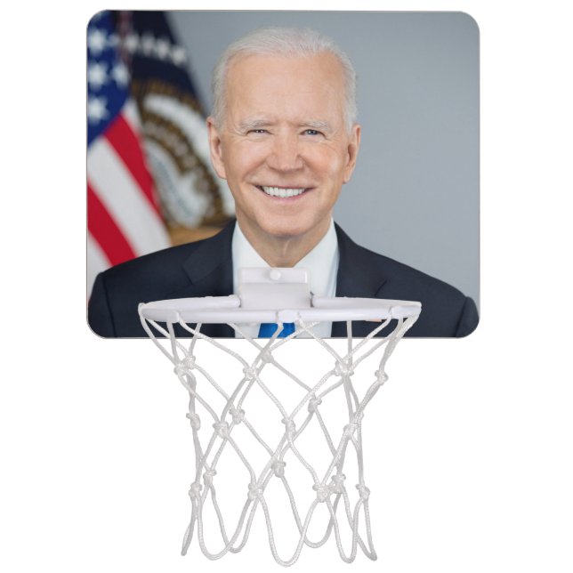 American President Joe Biden White House Photo  Mini Basketball Hoop (Front)