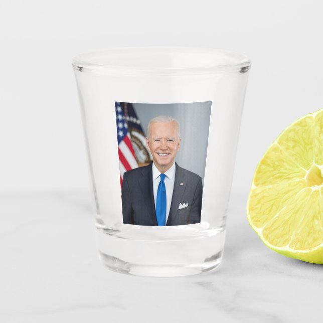 American President Joe Biden White House Photo  Shot Glass (Front)