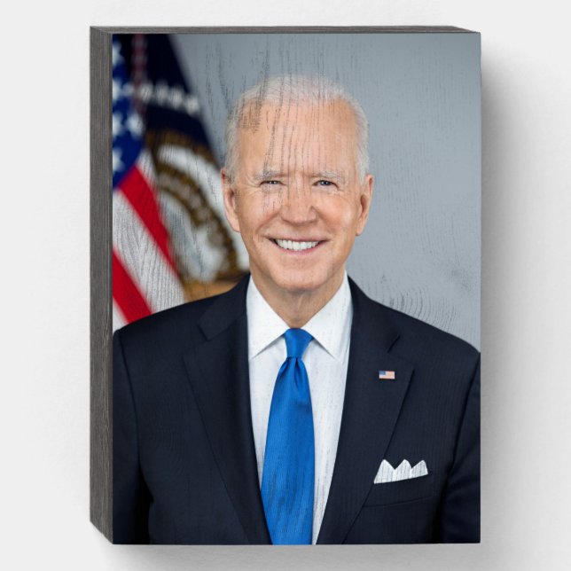 American President Joe Biden White House Photo  Wooden Box Sign (Front Vertical)