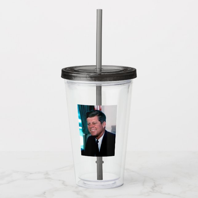American President John F. Kennedy in Oval Office Acrylic Tumbler (Front)