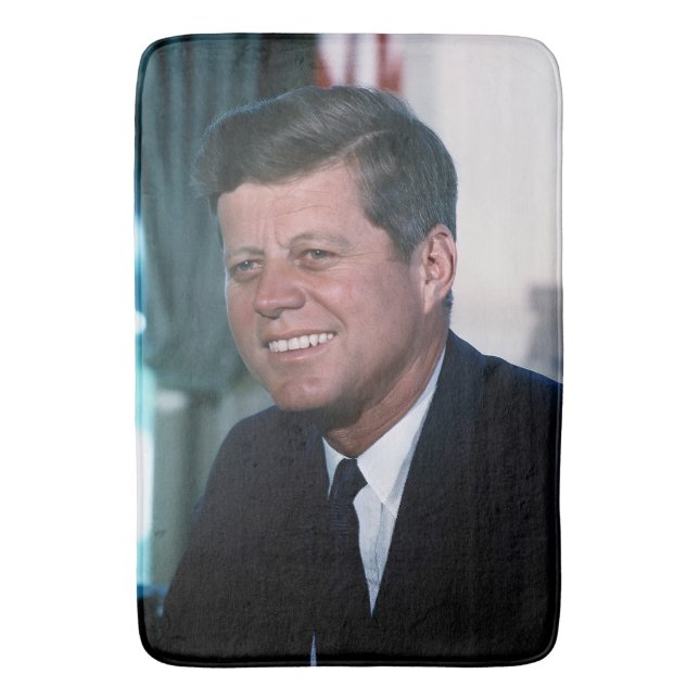 American President John F. Kennedy in Oval Office Bath Mat (Front Vertical)