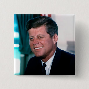 American President John F. Kennedy in Oval Office Button