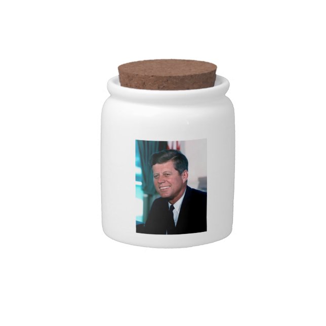 American President John F. Kennedy in Oval Office Candy Jar (Front)