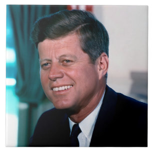 American President John F. Kennedy in Oval Office Ceramic Tile