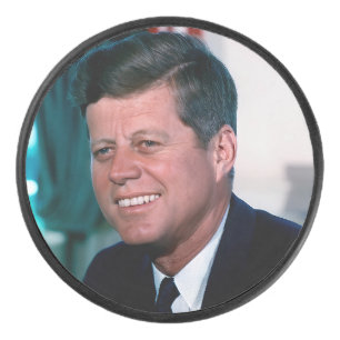 American President John F. Kennedy in Oval Office Hockey Puck