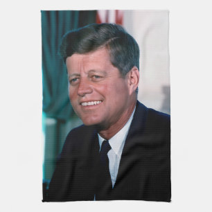 American President John F. Kennedy in Oval Office Kitchen Towel