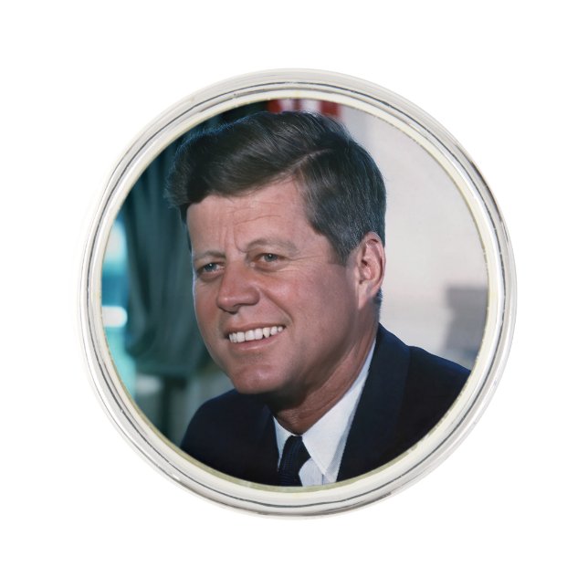 American President John F. Kennedy in Oval Office Lapel Pin (Front)