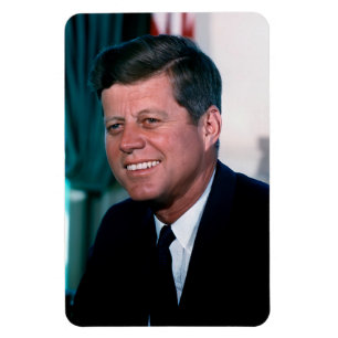 American President John F. Kennedy in Oval Office Magnet